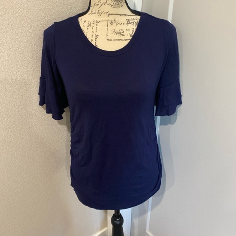 Planet Motherhood - Maternity Stretchy & Soft Navy Blue Women's Top Small EUC